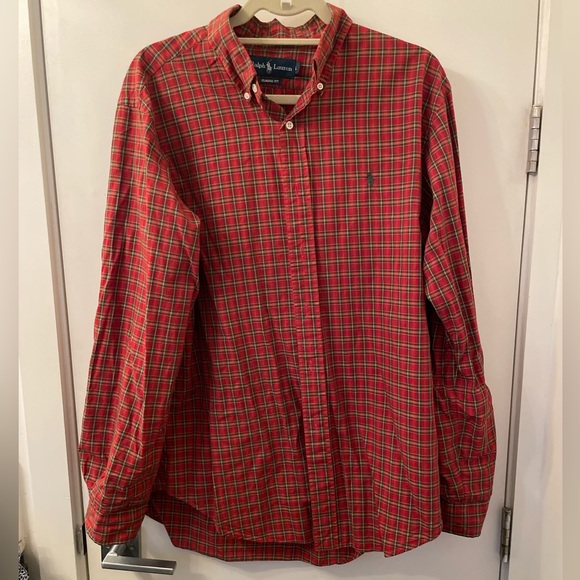 Polo Ralph Lauren men’s red plaid button down classic fit - size L - Picture 1 of 1
